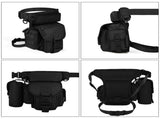 Black Outdoor Tactical Military Leg Bag - Durable Multi-Pocket Utility Waist Pack V888-ELOSUNG12934