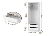 Artiss Wardrobe Clothes Closet Storage Organizer White FURNI-N-WR01-2D-WH-AB