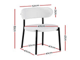 Artiss Dining Chairs Set of 6 Sherpa Boucle White DINC-B-W01-WHX6