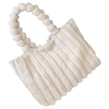 Large Capacity Plush Tote Bag for Women, Fuzzy Shoulder Bag, Soft and Stylish Everyday Carry-All V1370-AZ4-09984