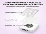 White Rechargeable Nail Dust Collector with Rhinestone Design - Portable Nail Vacuum Cleaner with V888-ELOSUNG57283