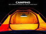 2X Portable Camping Fan with LED USB Rechargeable Battery Operated Fan for Tent Car Emergency V1308-DSZKI-1075