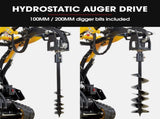 BAUMR-AG Post Hole Auger for BSR5000 Mini Loader Skid Steer, with 100mm & 200mm Bits, Quick Connect V219-GSDACCPCD12A