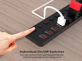Simplecom CHU810 48W 10-Port USB 3.0 Hub and Charger with Individual Switches 12V/4A Power Adapter V28-CHU810