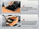 Multifunctional PU Leather Car Armrest Mat, 5-in-1 Center Console Cover with Cup Holder, Tissue V1366-AZ2-W-10673