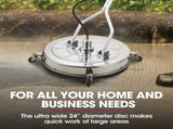 Jet-USA 24" Stainless Steel Pressure Washer Surface Cleaner, 3/8" Fitting, with Yoke Handlebar, For V219-PRWCLNJT24SA