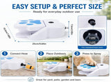 Paw-Activated Outdoor Water Dispenser for Dogs Step-to-Drink Fresh Water Toy with Hose Adapter, V1341-ZY-UPKJMEWT-WHITE