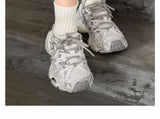Chunky Sneakers Dad Shoes Thick Sole Sneakers High Street Sneakers Platform - Silver - Size V1102-M-SHOE-73636-SILV-8AU8EU41