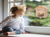 Window Bird House with Strong Suction Cup, Wooden Birdhouse, Clear Window Bird Feeder, Outdoor Birds V1366-AZ2-W-12665