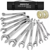 12-Piece Flare Nut Spanner Set Teflon Tape Metric & SAE Brake Line Repairing V465-81129