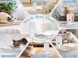 Automatic Cat Feeder With 48 Hour Timer, Dual Tray ABS Food Dispenser For Wet Dry Food, For Cats V1237-ZY-807-184