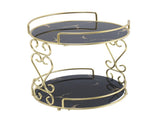 Cosmetic Storage Rack 2 Tier Makeup Organizer Shelf Bathroom Vanity Tray Jewelry Stand for Perfumes V1294-YM0901-3112250043211