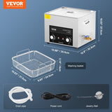 VEVOR 15L Ultrasonic Cleaner with Heater Timer & Basket Digital Sonic Machine V952-XNKZCSBQXJ155D9SDV3