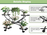 Rolling Metal Plant Stand Indoor Outdoor Garden Display Shelf V178-66993