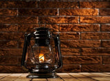 24 cm Black Metal Kerosene Oil Lantern with Adjustable Flame, Retro Windproof Camping Light V1188-MS-731-155