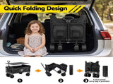 Gardeon Folding Camping Wagon Heavy Duty Utility Cart with Tailgate Table 150L GCT-W-TABLE-86-BK