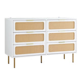 Artiss Chest of 6 Drawers Lowboy Cabinet White FUR-U-CDR-04-RAT-WH-AB