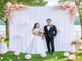 10x10 White Backdrop Curtain for Parties Wedding Wrinkle Free White Photo Curtains Backdrop Drapes V1258-DP02-C-1238