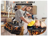 Heavy-Duty 17-Inch Tool Bag with 46 Pockets, Waterproof Base & Shoulder Strap V888-ELOSUNG37057