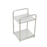 Small Coffee Table 2-Tier Stainless Steel Side Cabin Sofa Console & Bedside Storage Rack V1370-AZ4-09316