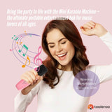Mini Karaoke Machine and 2x Wireless Microphones Portable Bluetooth Speaker Pink V238-SUPDZ-41169049813072