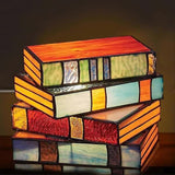Stained Glass Stackeds Lamp, Stackeds Glass Lamp Night Light, Reading Corner Table Lamp, V1237-ZY-203-4666