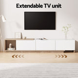 Artiss TV Cabinet Entertainment Unit Stand Extendable White Oak FUR-W-EXT-TV190-WH-AB
