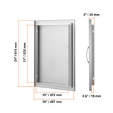 BBQ Access Door, 457x610 mm Single Outdoor Kitchen Door, Stainless Steel Flush Mount Door, Wall V952-DMMBSCJMYS18HT3RAV0
