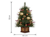 Christabelle 1.2m 4ft Deluxe Mountain Pine Potted Christmas Tree Pre Lit Multi Function LED Art 112_SENDMP4P