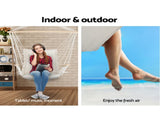 Gardeon Hammock Chair Hanging with Armrest Camping Hammocks Cream HM-CHAIR-ARM-CREAM