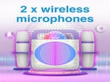 Laser Kids Disco Karaoke with Two Mics White V1031-SP-KKALWH-386