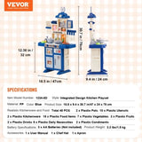 Kitchen Playset Kids Pretend Cooking Play Toy 48 Piece Accessories Blue V952-ZTCFWJTZLSYTYQH58V9