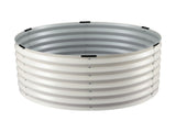 Green Fingers Round Metal Raised Garden Bed 90x45cm Planter Box White GARDEN-AG-ROU-9045-WH