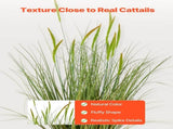 Artificial Grass, 2 Pack 889mm Cattail Grass in Pot, Premium PVC Faux Fake Greenery Shrubs V952-DPKXPLWCLS35CCHPH001V0