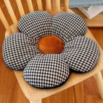 SOGA 2X Black Flower Cushion Shaped for Floor and Sitting Throw Pillow SCUSHION095X2