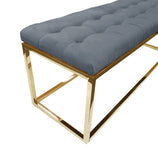 Holly Ottoman Gold Base - Dark Grey Seat V292-OTT-HOLLY-GOLDBASE-GREYSEAT