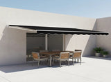 Outdoor Folding Arm Awning Retractable Sunshade Canopy Black 5.0m x 3.0m V63-842821