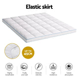 Giselle Bedding 1500GSM Bamboo Pillowtop Mattress Topper 10cm Thick Pad for Back Pain Relief, High TOPPER-BAM-10-K