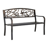 Gardeon Outdoor Bench Seat Garden Steel Outdoor Furniture 3 Seater Park Bronze GB-STEEL-XG220-BZ