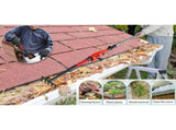 Roof and Ground Gutter Cleaning Tool Kit with 2 Adjustable Adapters and 5.57 ft Telescopic Poles V1366-AZ2-W-14599