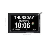 10.1" Digital Alarm Clock with Date and Day ,Multiple Display Modes,Automatic Dimming,Dementia Clock V1192-AZ-W-25080