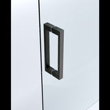 150mm Adjustable Single Door Corner Sliding Glass Shower Screen in Black V63-846041