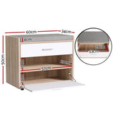 Artiss Shoe Rack Cabinet Bench 8 Pairs White Niva LC-FURNI-BEN01-WDWH