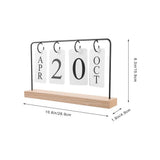 Black Wooden Flip Desk Calendar Perpetual Tabletop Calendar Creative Office Decor V1366-AZ2-W-19253