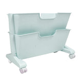 Double Layer Movable Deskside Bookshelf Removable Small Bookcase Dormitory Organize Trolley Shelf V1294-YM0706-3116230011413