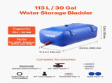 Water Storage Bladder 113L Large Capacity Water Bag, Portable & Collapsible Soft Waters Container, V952-CSDLSPVC113LPS9FD001V0