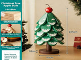 Green Christmas Tree 5-Tier Apple Pattern Heat Insulation Pad, Stylish Table Ornament for Christmas V1221-XM-LB4084-ZS98