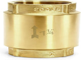 1-1/4 Inch Brass Check Valve, Universal One Way In Line Valves with Backflow Prevention, No Return V1259-DP01-A-990