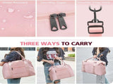 Waterproof Travel Duffle Bag with Trolley Sleeve Pink V1237-ZY-818-067