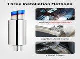 Exhaust Muffler, Stainless Steel Exhaust Tip, Universal 14.6" Length V1258-DP02-WO-260